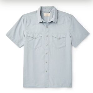 Filson Short Sleeve Snap Front Shirt, Blue XL